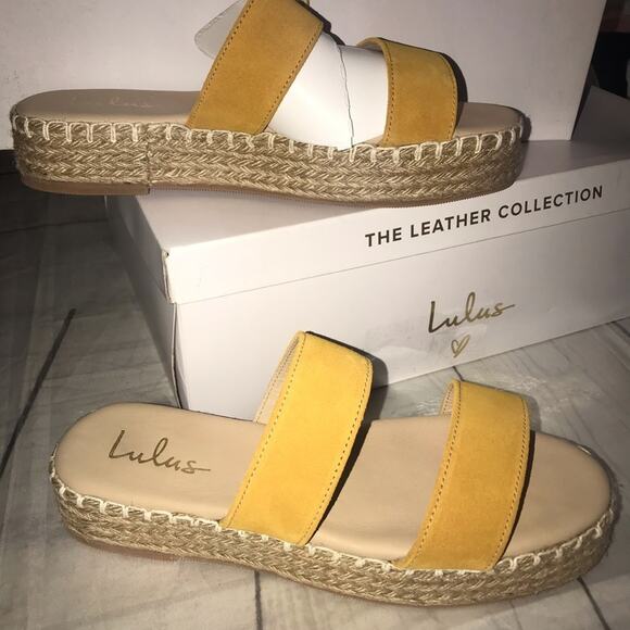 Sayler Suede Leather Flatform Espadrille Slides lulus - Picture 7 of 7